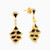 WE175 - Leaf Colored Stones & Enamel Coated Gold Plated Drop Earrings - GE02561A-2.jpg