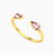 MLR576 - Teardrop Shaped Rose Stone Two headed Ring in 18K Gold - 21048110770-3.jpg