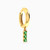 MLE423 - Round Shaped Green Stones Hoop Earring in 18K Gold - 1 Piece - 21051110380-1.jpg