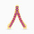 MLE411 - inverted Y Shaped Rose Stone Hoop Earring in 18K Gold - 1 Piece - 21051110356-4.jpg
