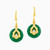 WE199 - Circle Green Stones Gold Plated Drop Earrings - GE14497A-1.jpg