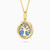 WN244 - Tree Colored Stones Gold Plated Necklace - GP14493A-2.jpg