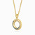 WN246 - Circle Blue Stone Gold Plated Necklace - GP13857A-2.jpg