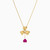 MLN874 - Flower Diamonds & Rose Stone Necklace In 18K Gold - 21046110933 - 1.jpg