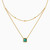 MLN794 - Square Green Stones Layered Necklace in 18K Gold - 21046110826-1.jpg