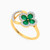 LDR3271 - Flower Green Stone & Diamond Ring in 18K Gold - KR611574EM-2.jpg