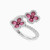 LDR3268 - Flower Red Stone & Diamond Two Headed Ring in 18K Gold - KR610537RB-2.jpg