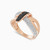 LDR3503 - Intertwining BandsBlack Stones & Diamond Ring In 18K Gold - AMR06935-RG-3.jpg