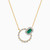 LDN2334 - Circle & Baguette Green Stone & Diamond Necklace In 18K Gold - SAP06087-YG-4.jpg