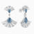 LDE873 - Double Fan Shaped Blue Stones & Diamond Drop Earrings In 18K Gold - SAE06096-1.jpg