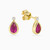 WE321 - Pear Pink Stone & Lab Grown Diamonds Gold Plated Stud Earrings - MSE00860_PK-1.jpg
