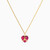 MLN1936 - Golden Detail & Heart Red Stone Necklace in 18K Gold - 21046111300-1.jpg