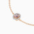 LDB784 - Oval Peach Stone Diamond Chain Bracelet in 18K Gold - SAB06491-4.jpg