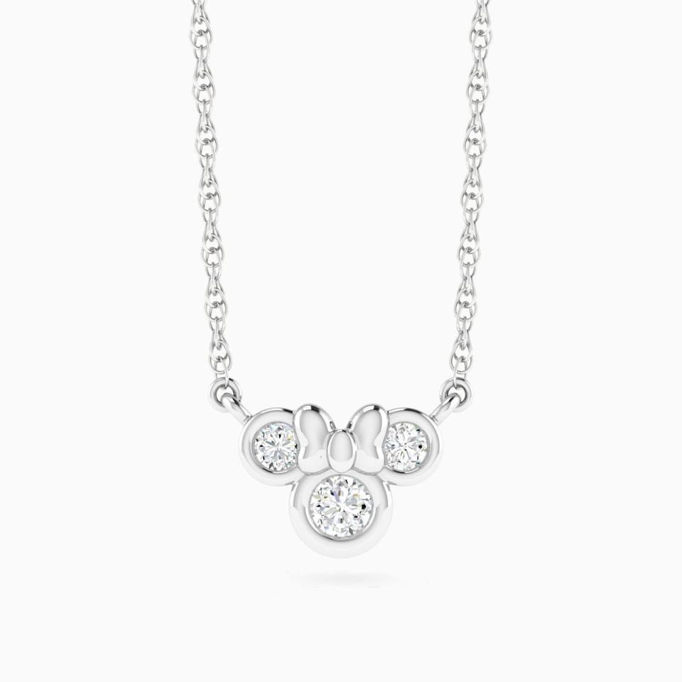 Kids Bow & Circles Diamond Necklace in 18K Gold Kids Bow & Circles Diamond Necklace in 18K Gold