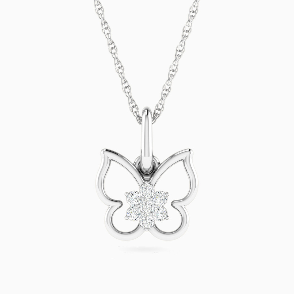 Kids Open Butterfly Diamond Necklace in 18K Gold Kids Open Butterfly Diamond Necklace in 18K Gold