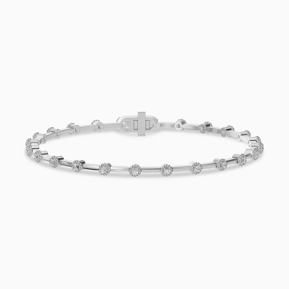 Spaced Round Diamond Bangle in 18K Gold Spaced Round Diamond Bangle in 18K Gold