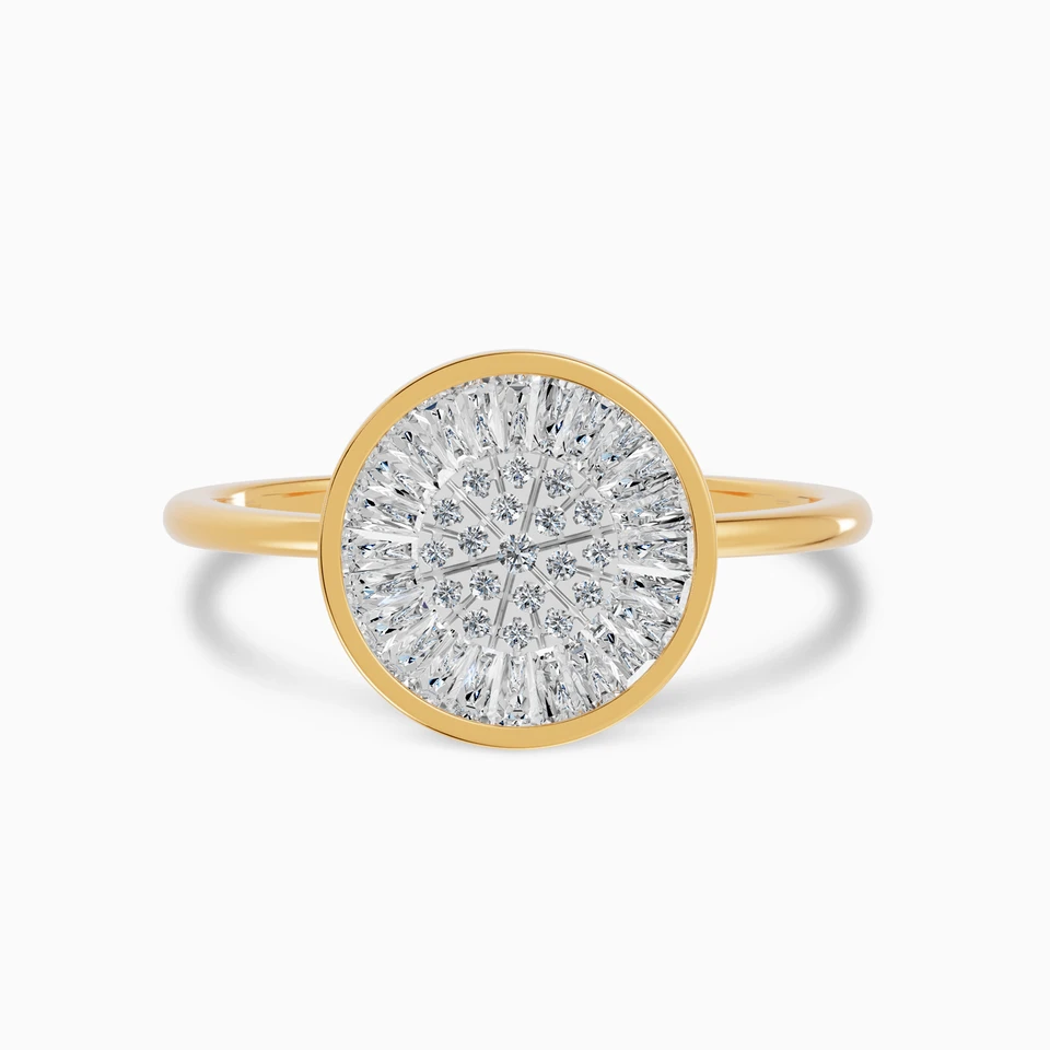 Round Cluster Diamond Bezel Ring in 18K Gold Round Cluster Diamond Bezel Ring in 18K Gold