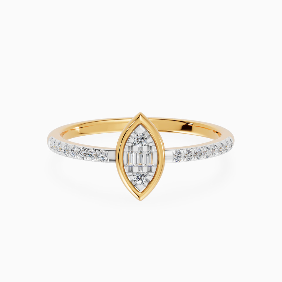 Marquise Cluster Diamond Bezel Ring in 18K Gold Marquise Cluster Diamond Bezel Ring in 18K Gold
