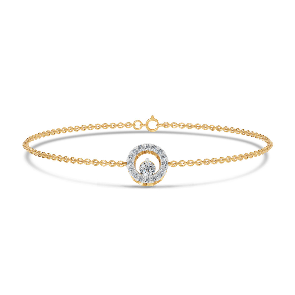 Circular Frame Diamond Chain Bracelet in 18K Gold Circular Frame Diamond Chain Bracelet in 18K Gold