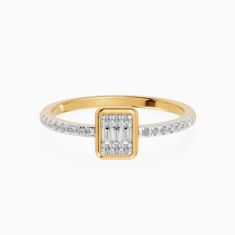 Petite Square Cluster Diamond Bezel Ring in 18K Gold Petite Square Cluster Diamond Bezel Ring in 18K Gold
