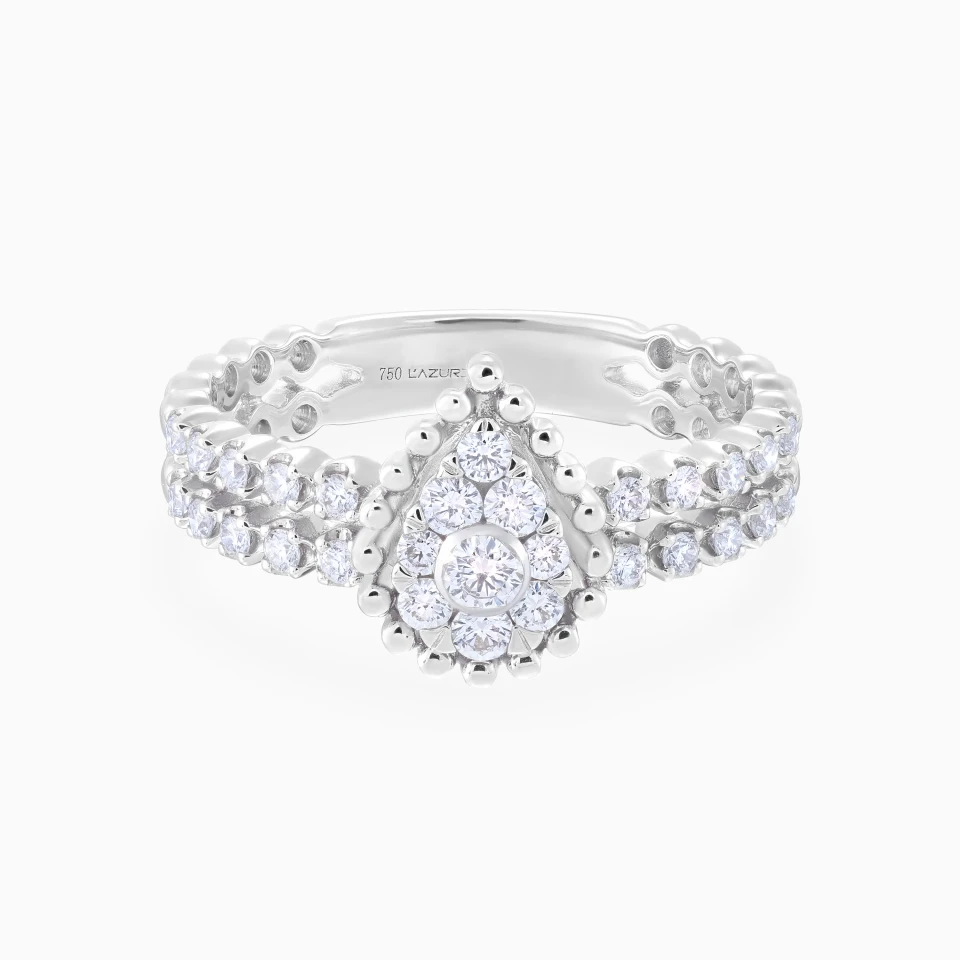 Beaded Drop Cluster Diamond Ring in 18K Gold Beaded Drop Cluster Diamond Ring in 18K Gold
