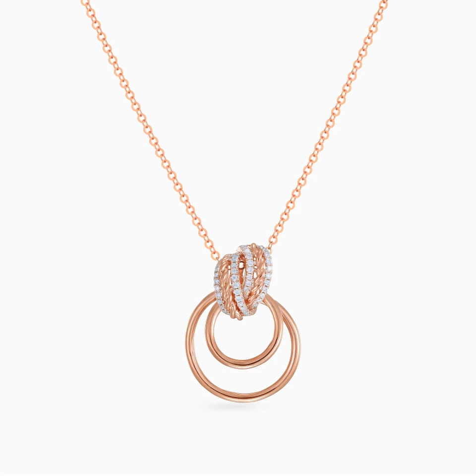 Twisted Rope Bypass & Circles Diamond Pendant Necklace in 18K Gold Twisted Rope Bypass & Circles Diamond Pendant Necklace in 18K Gold