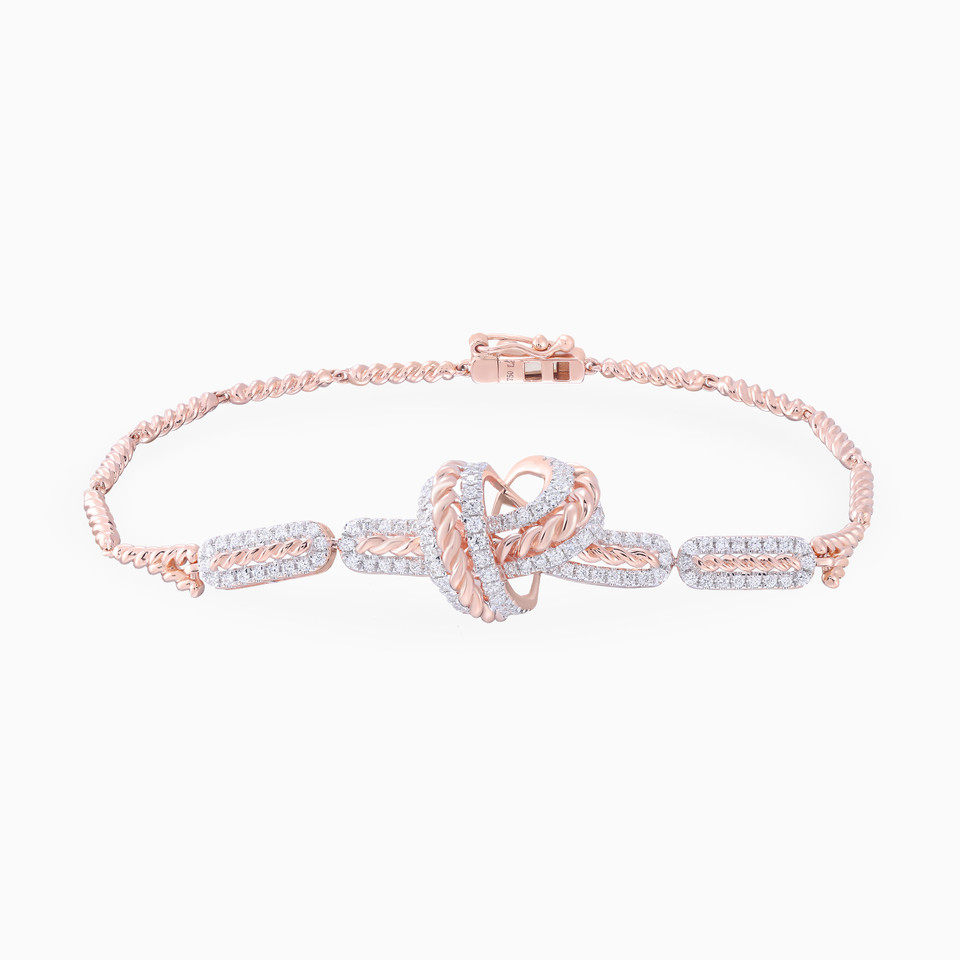 Twisted Rope Knot Diamond Chain Bracelet in 18K Gold Twisted Rope Knot Diamond Chain Bracelet in 18K Gold
