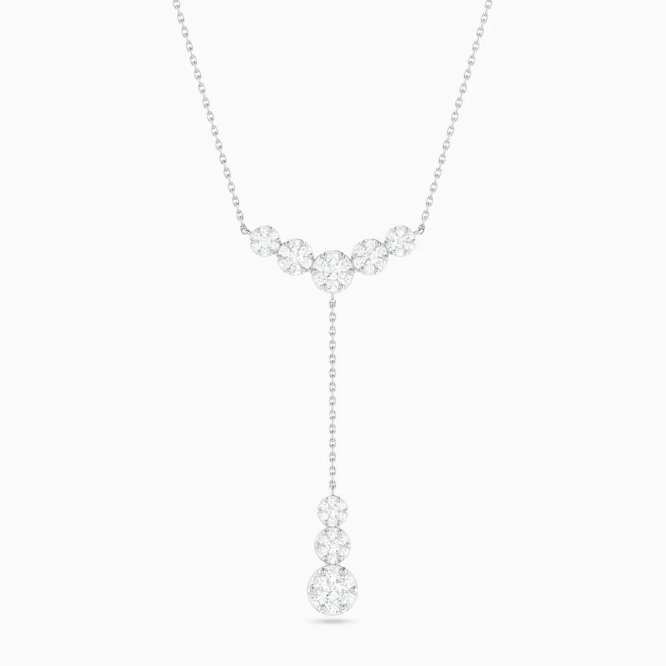 Graduated Drop Y Shaped Diamond Necklace in 18K Gold Graduated Drop Y Shaped Diamond Necklace in 18K Gold