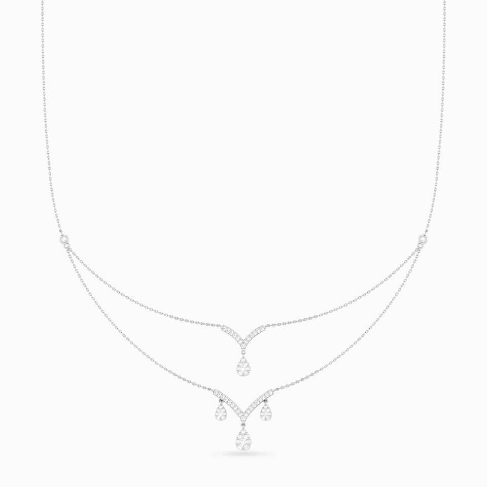 Gentle Curve Diamond Layered Necklace in 18K Gold Gentle Curve Diamond Layered Necklace in 18K Gold
