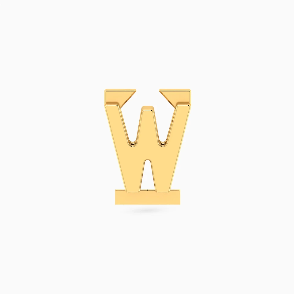 Letter W Charm in 18K Gold Letter W Charm in 18K Gold