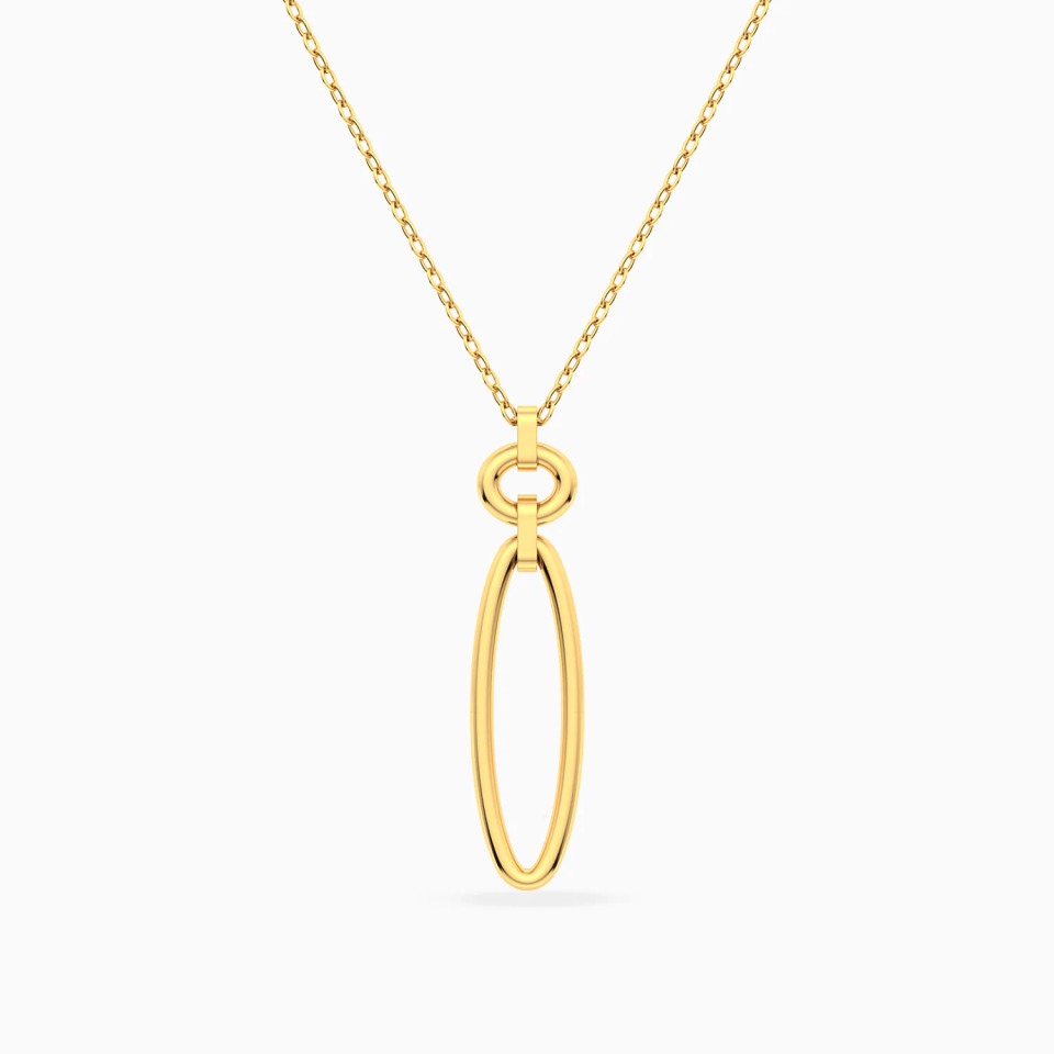 Elongated Oval & Circle Links Necklace in 18K Gold Elongated Oval & Circle Links Necklace in 18K Gold