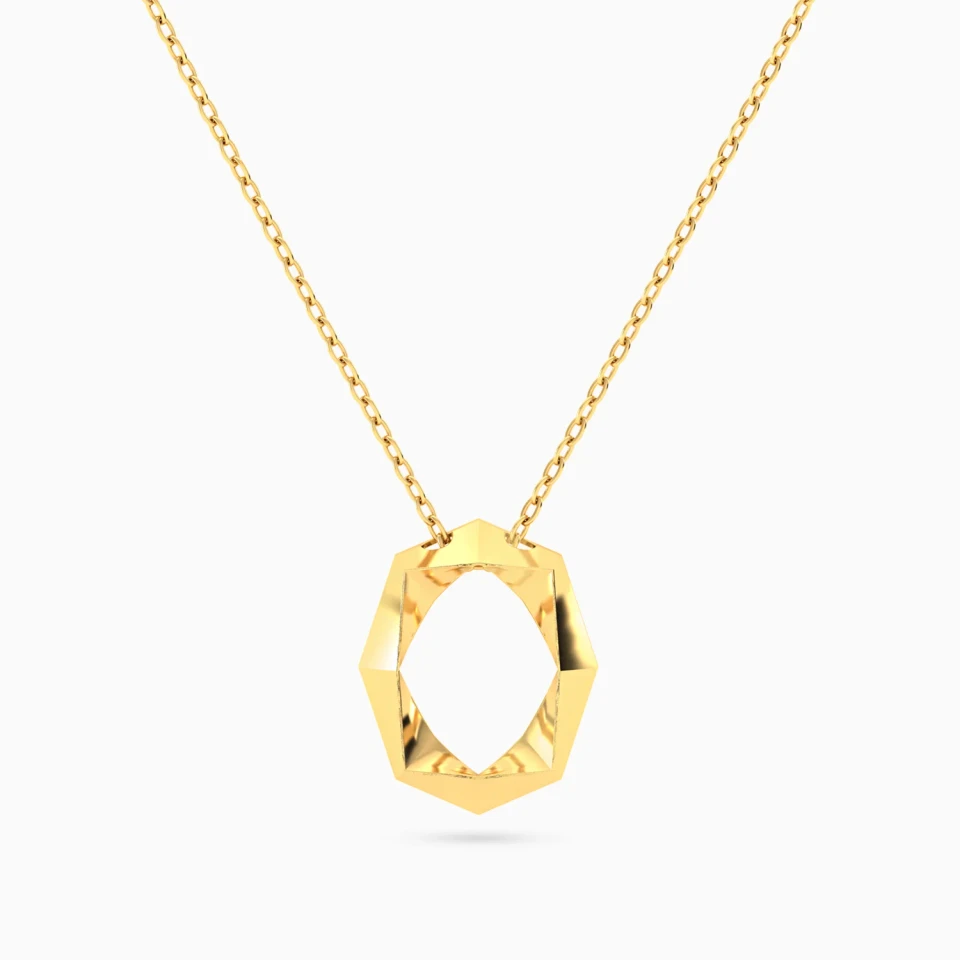 Contoured Geometric Link Necklace in 18K Gold Contoured Geometric Link Necklace in 18K Gold