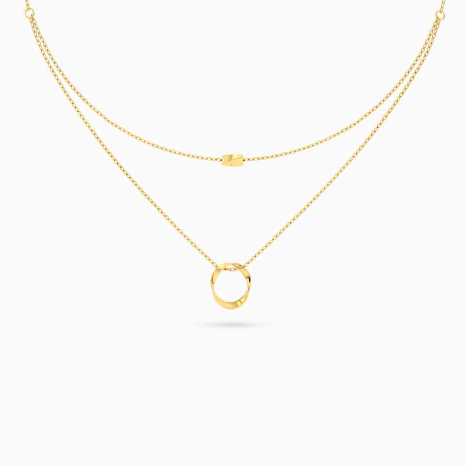 Contoured Circle Layered Necklace in 18K Gold Contoured Circle Layered Necklace in 18K Gold