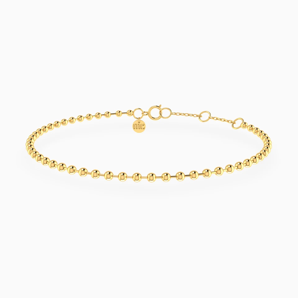 Fully Beaded Chain Bracelet in 18K Gold Fully Beaded Chain Bracelet in 18K Gold
