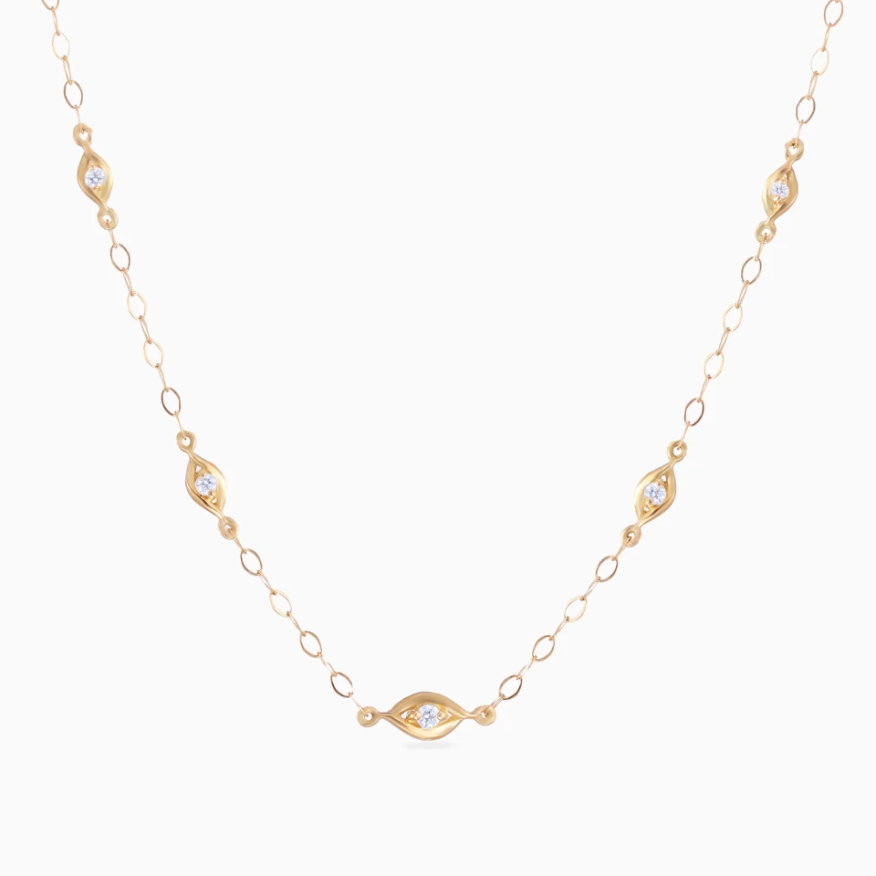 Eye Shaped Motifs Diamond Necklace in 18K Gold Eye Shaped Motifs Diamond Necklace in 18K Gold