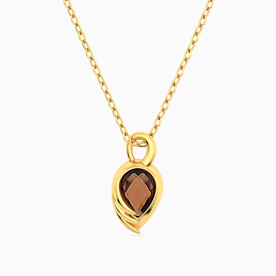 Flamingo Amber Stone Necklace in 18K Gold Flamingo Amber Stone Necklace in 18K Gold