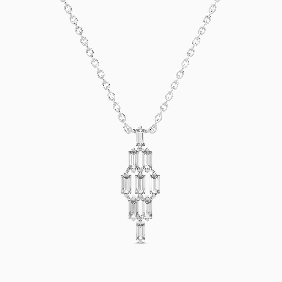 Elongated Geometric Design Diamond Necklace in 18K Gold Elongated Geometric Design Diamond Necklace in 18K Gold