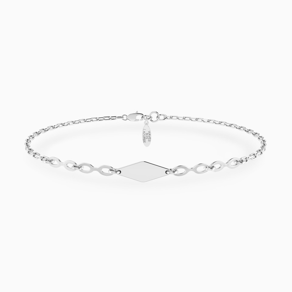 Lozenge Center Chain Bracelet in Silver Lozenge Center Chain Bracelet in Silver