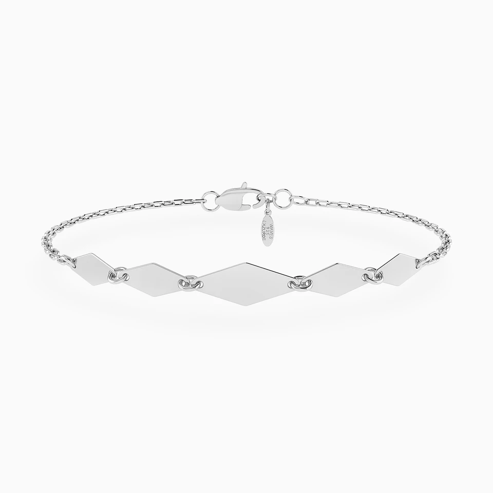 Lozenge Motifs Chain Bracelet in Silver Lozenge Motifs Chain Bracelet in Silver
