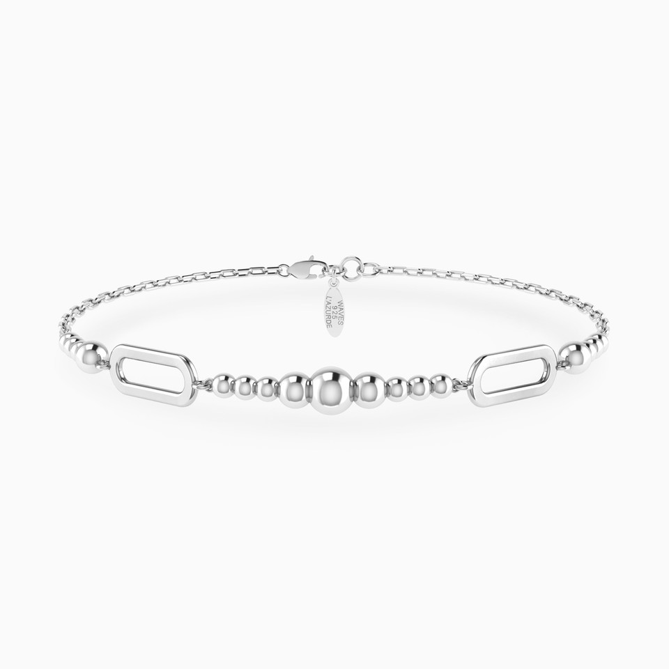 Paperclip & Beads Chain Bracelet in Silver Paperclip & Beads Chain Bracelet in Silver