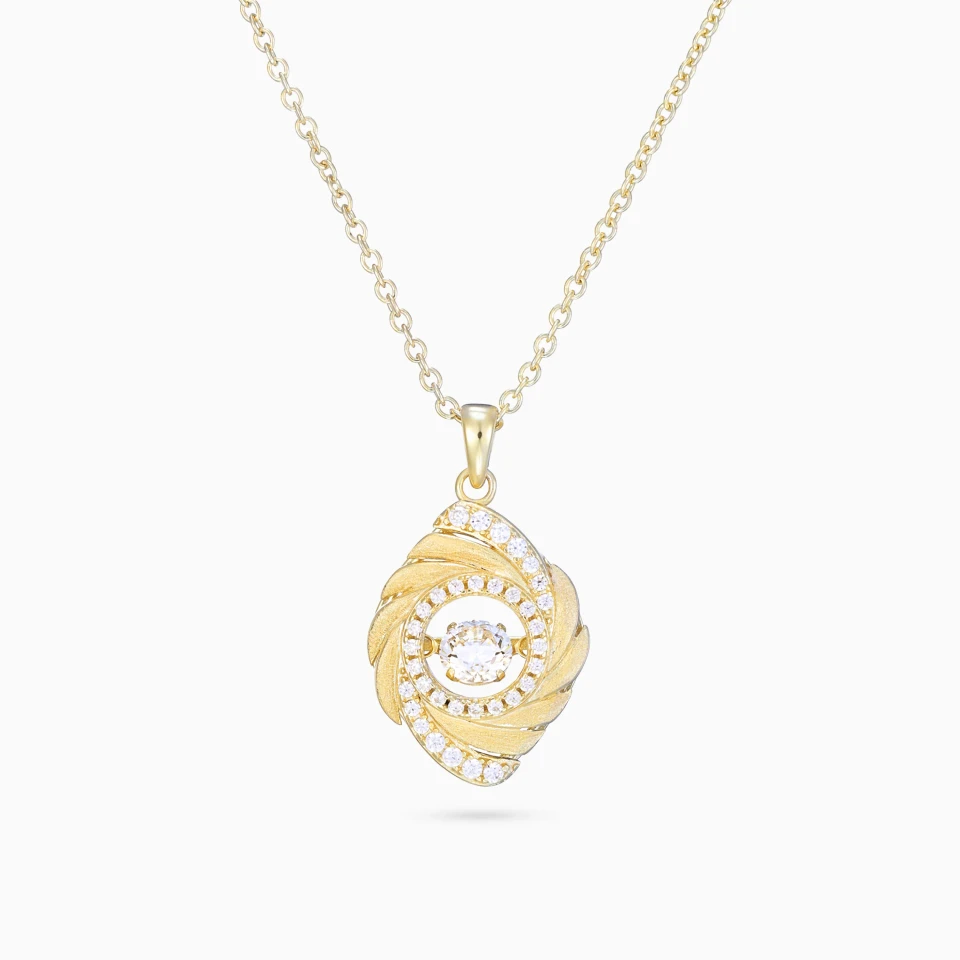 Swirl Colored Stones Gold Plated Necklace Swirl Colored Stones Gold Plated Necklace