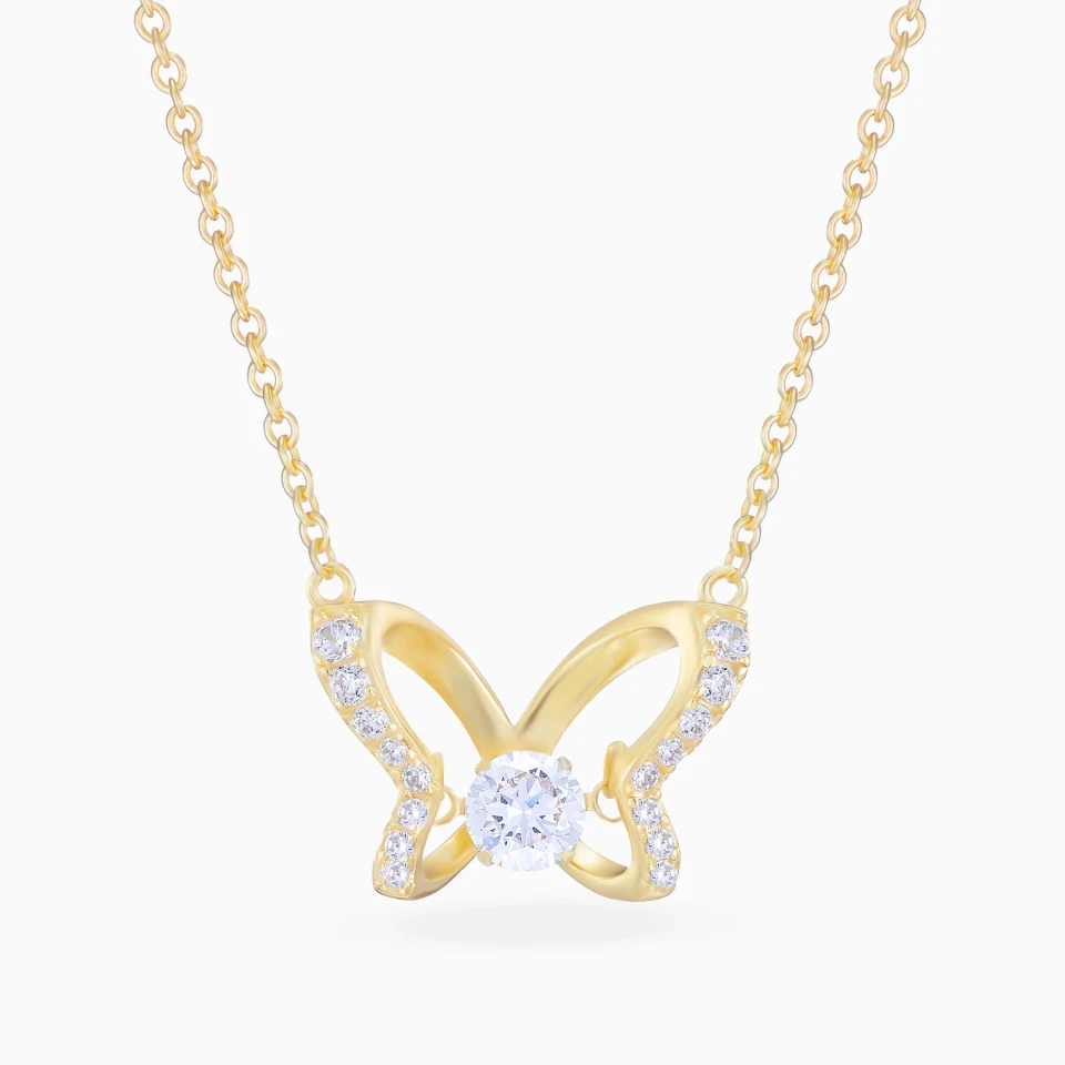 Butterfly Colored Stone Gold Plated Necklace Butterfly Colored Stone Gold Plated Necklace