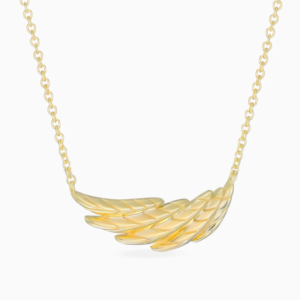 Layered Feather Gold Plated Necklace Layered Feather Gold Plated Necklace