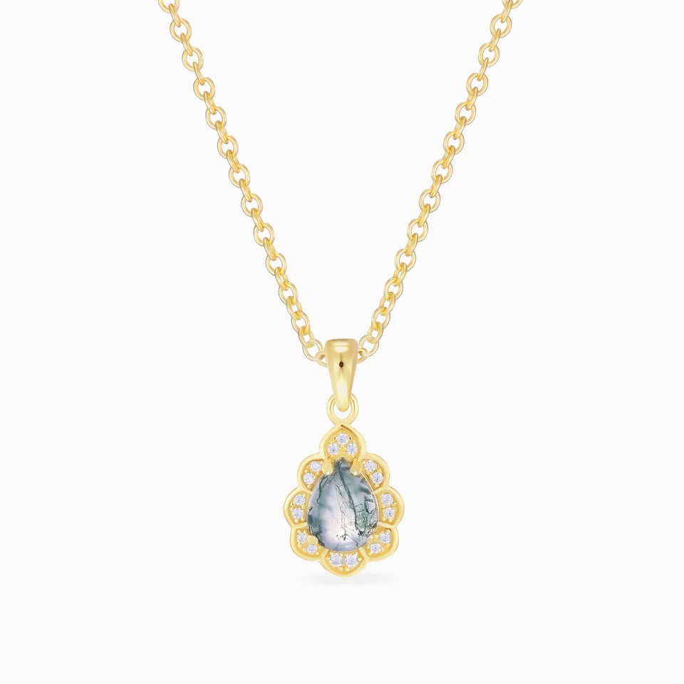 Teardrop Smoky Colored Stones Gold Plated Necklace Teardrop Smoky Colored Stones Gold Plated Necklace