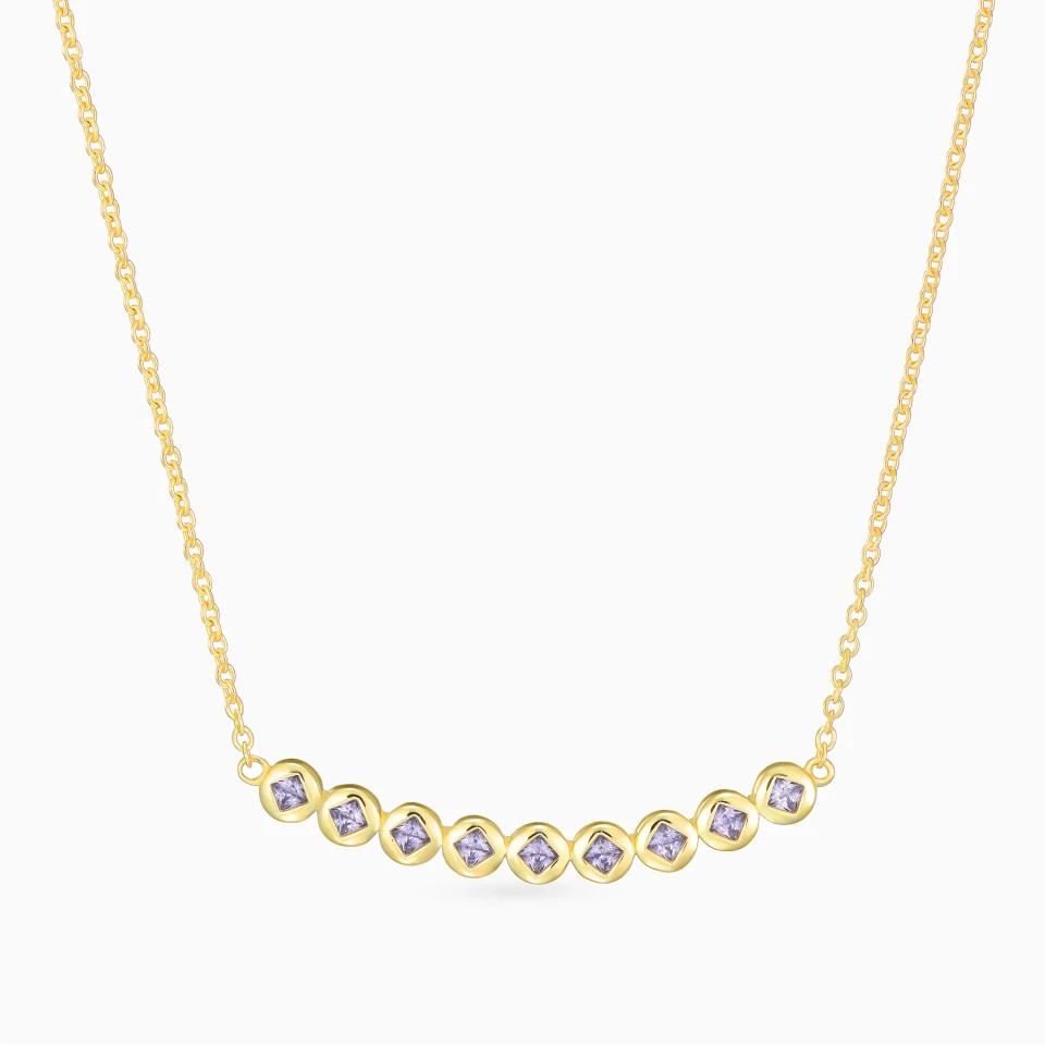 Purple Stones Gold Plated Necklace Purple Stones Gold Plated Necklace