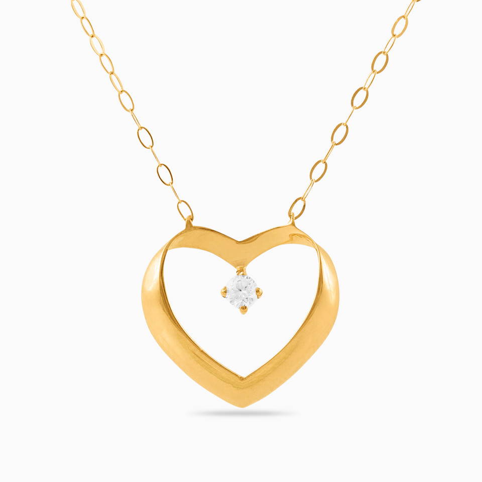 Heart Cubic Zirconia Necklace in 18K Gold Heart Cubic Zirconia Necklace in 18K Gold