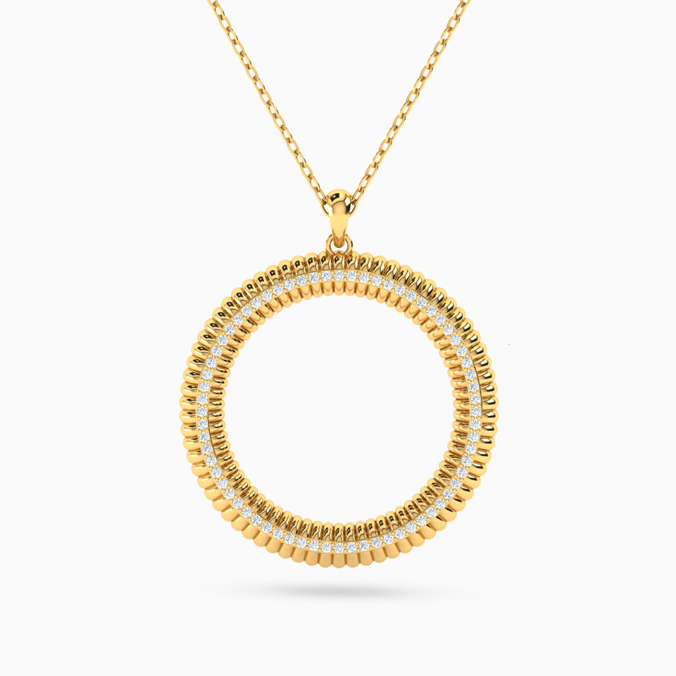 Circle Cubic Zirconia Necklace in 18K Gold Circle Cubic Zirconia Necklace in 18K Gold