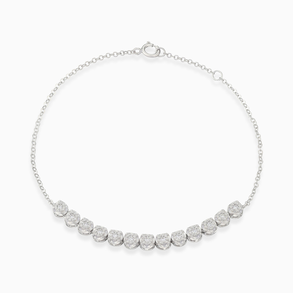 Round Cluster Diamond Chain Bracelet in 18K Gold Round Cluster Diamond Chain Bracelet in 18K Gold