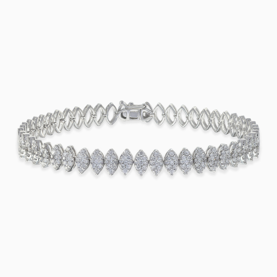 Vertical Marquise Cluster Diamond Tennis Bracelet in 18K Gold Vertical Marquise Cluster Diamond Tennis Bracelet in 18K Gold