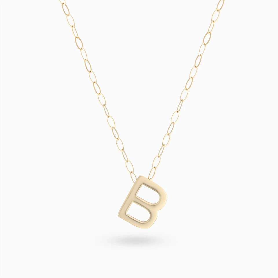 B Letter Necklace in 18K Gold B Letter Necklace in 18K Gold